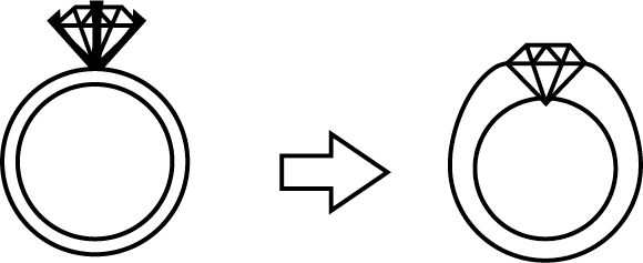 指輪の高さを低くする