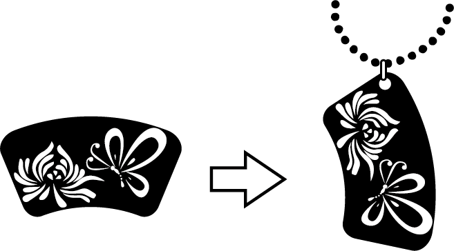 べっ甲の帯締めをネックレスに加工